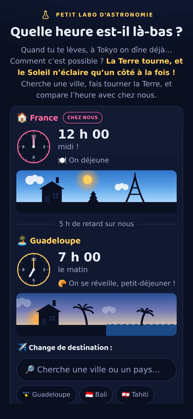 L’épisode « Quelle heure est-il là-bas ? » sur un écran de téléphone.